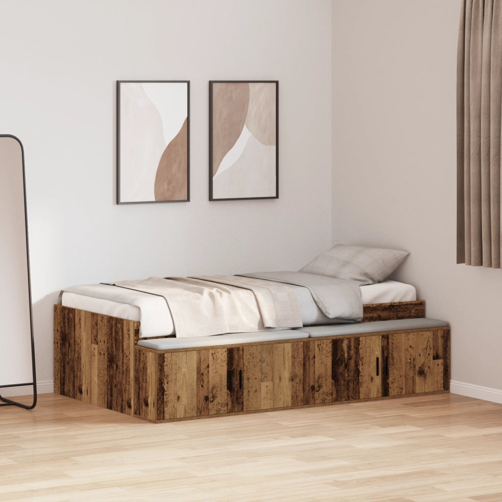 Struttura letto contenitore Legno Vecchio 80x200 cm