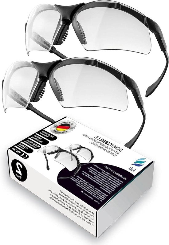 Visiera di Sicurezza con Coating Anti-Condensazione trasparente e luce splittata - Prodotto in Germania - 2 pezzi Visiera di Sicurezza