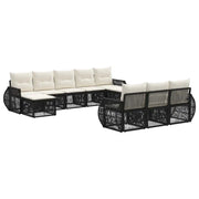 Set Divano da Giardino 10 pcs Nero e Bianco Crema polyrattan 3435550
