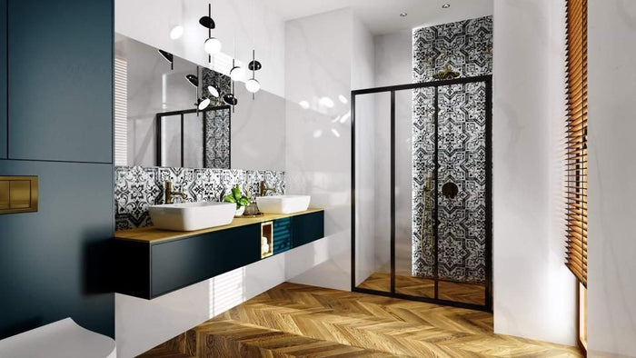 Porta Doccia Rea Alex Black 100