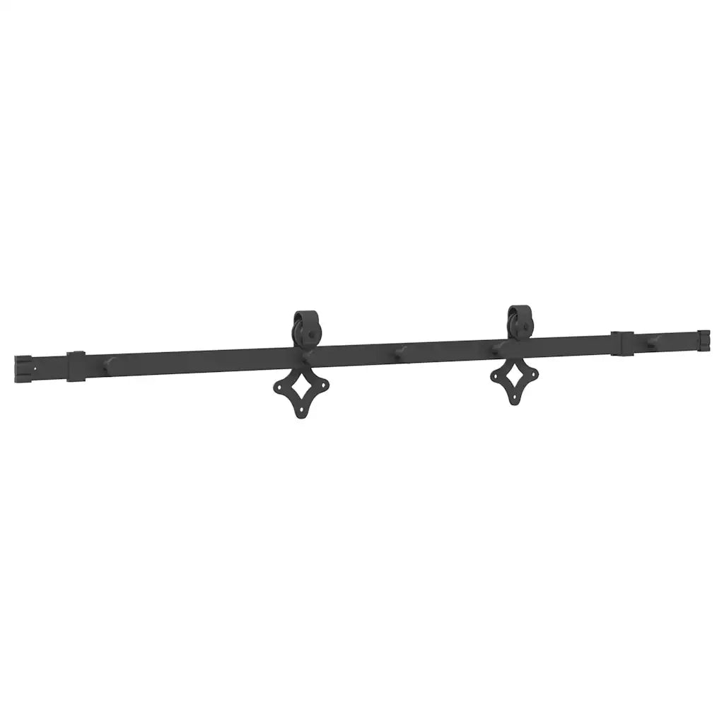 Kit di Binari per Porte Scorrevoli 152,5 cm Acciaio Nero CFW8364309