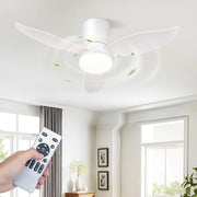 ZMH Ventilatore da Soffitto con Luce 3 Pale Silenziose Bianche Luminosità Regolabile 6 Velocità per Camera da Letto