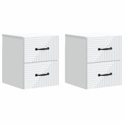 Mobiletto da notte a muro 2 pcs Bianco 34,5 x 33 x 40 cm 898636