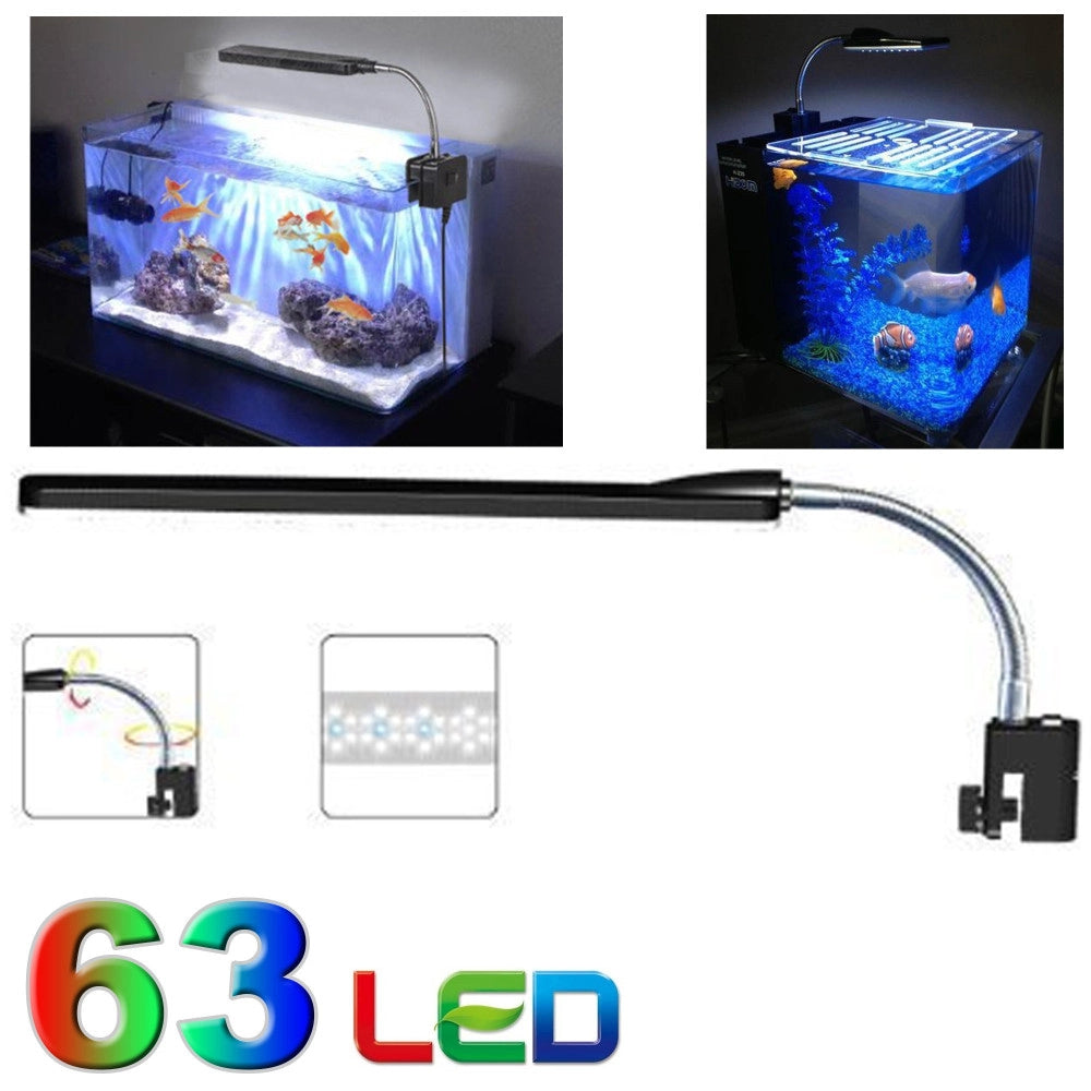 Trade Shop - Lampada Plafoniera 63 Led Luce Acquario Bordo Vasca 6 W Colore Bianco Blu 30 Cm -