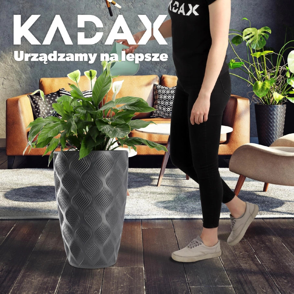 Vaso da fiori KADAX con inserto 58 cm, copertura per vaso da fiori in plastica alta