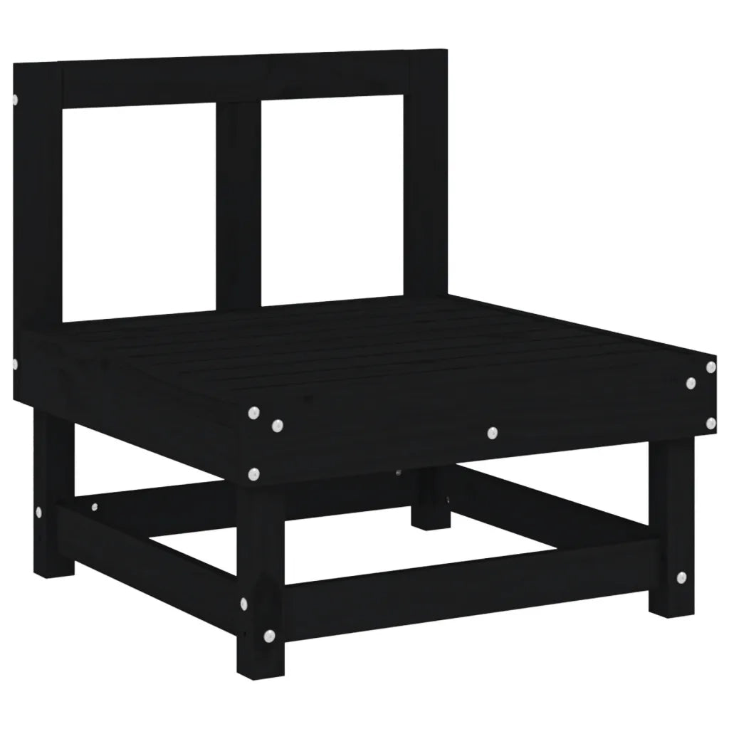 Divani Centrali da Giardino 2 pz Neri in Legno Massello di Pinocod mxl 108793