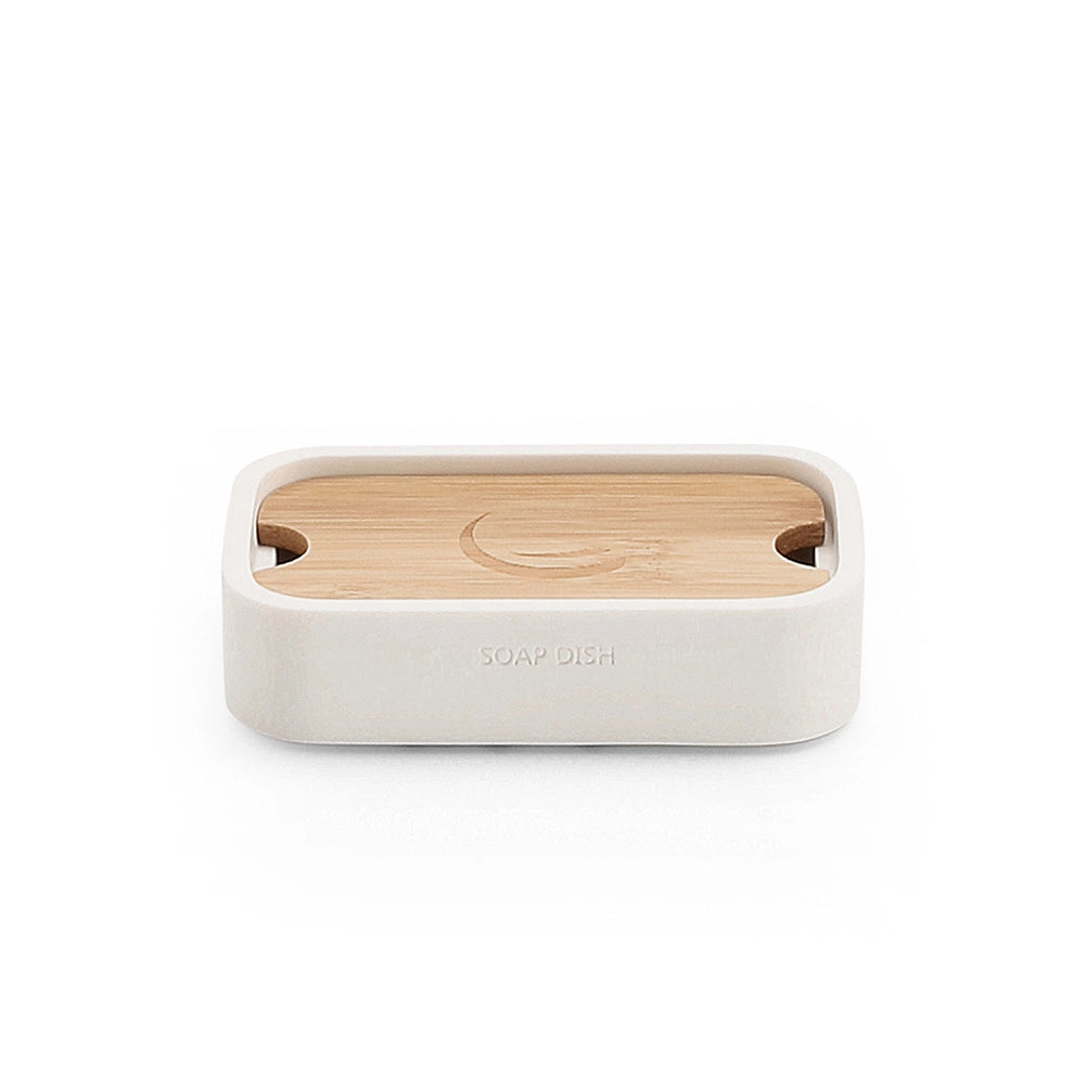 Porasapone d' appoggio GEDY linea Ninfea in resina e legno colore Bianco Matt