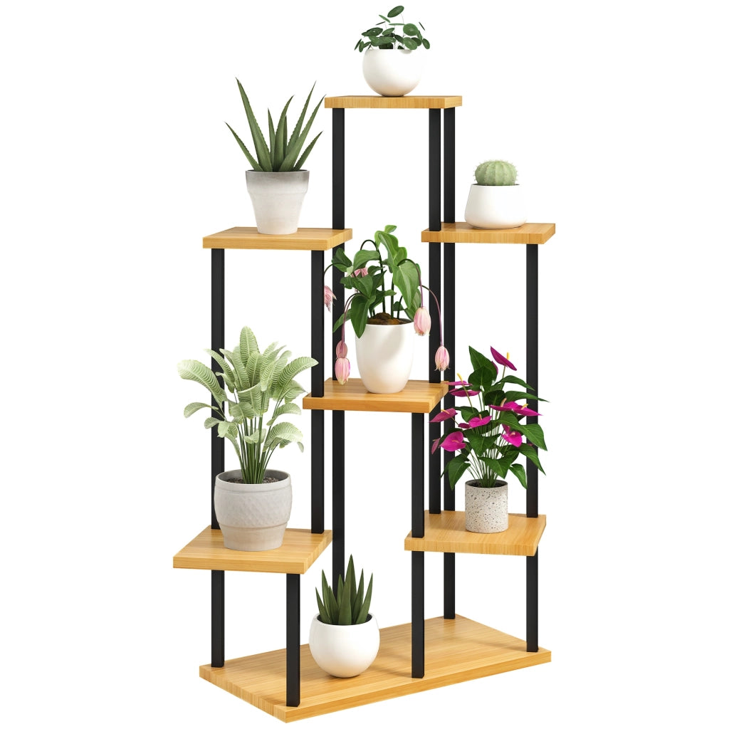 Libreria per piante a 7 livelli ¨C zephmum ¨C acciaio e legno naturale