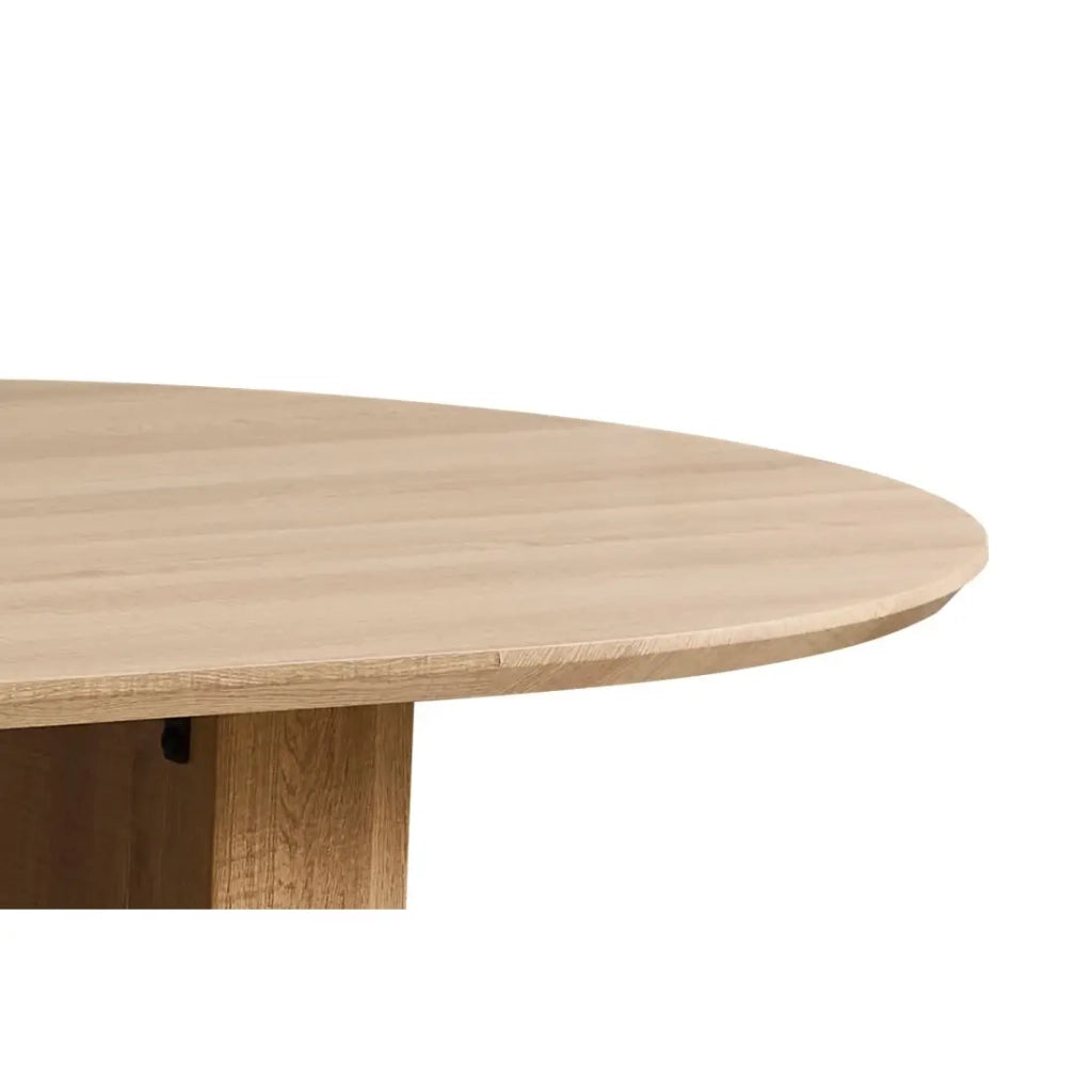 Tavolo da pranzo ovale VAGOS – 200 x 100 cm – Colore quercia naturale – Design contemporaneo e accogliente
