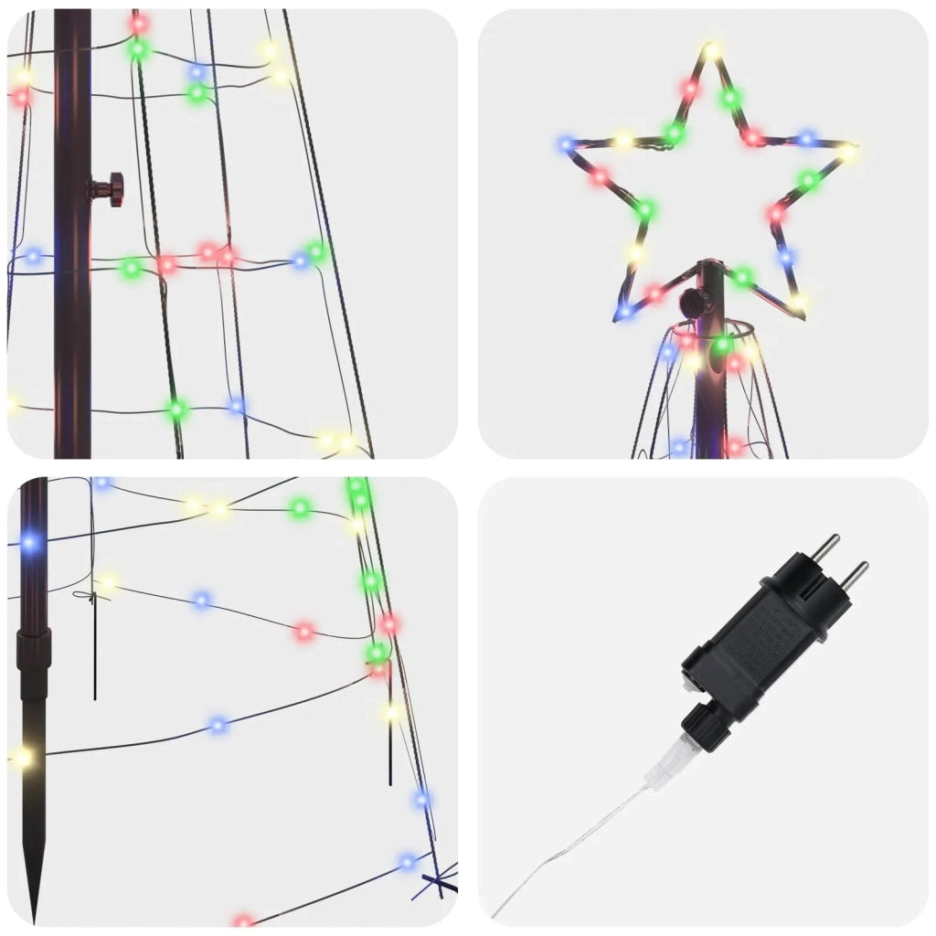 Albero di Natale LED con picchetti per il terreno Multicolore 42018751