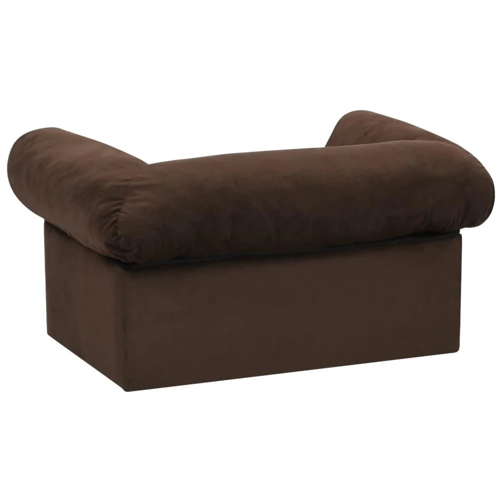 Divano per cani con cassetto 75 cm peluche marrone 02_0000094