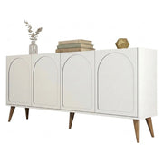Madia Niscemi, Credenza 2 Ripiani, 180x35x81h cm Bianco Crema