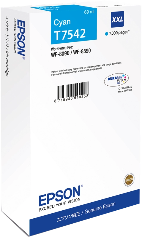 Epson T7542 cartuccia d'inchiostro 1 pz Originale Rendimento ultra elevato Ciano