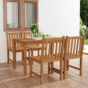 Set da pranzo da giardino 5 pz 120x70 cm in legno massello di teak