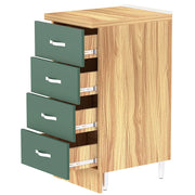 Cassettiera per Cucina Mobile Mobiletto 4 Cassetti in Legno Colore Verde