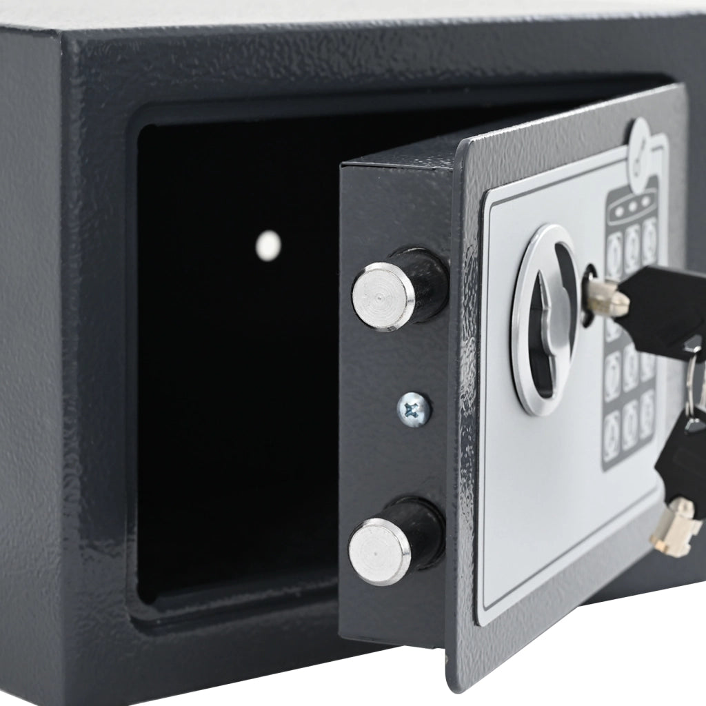 Cassaforte Elettronica Digitale Grigio Scuro 23x17x17 cm Acciaio