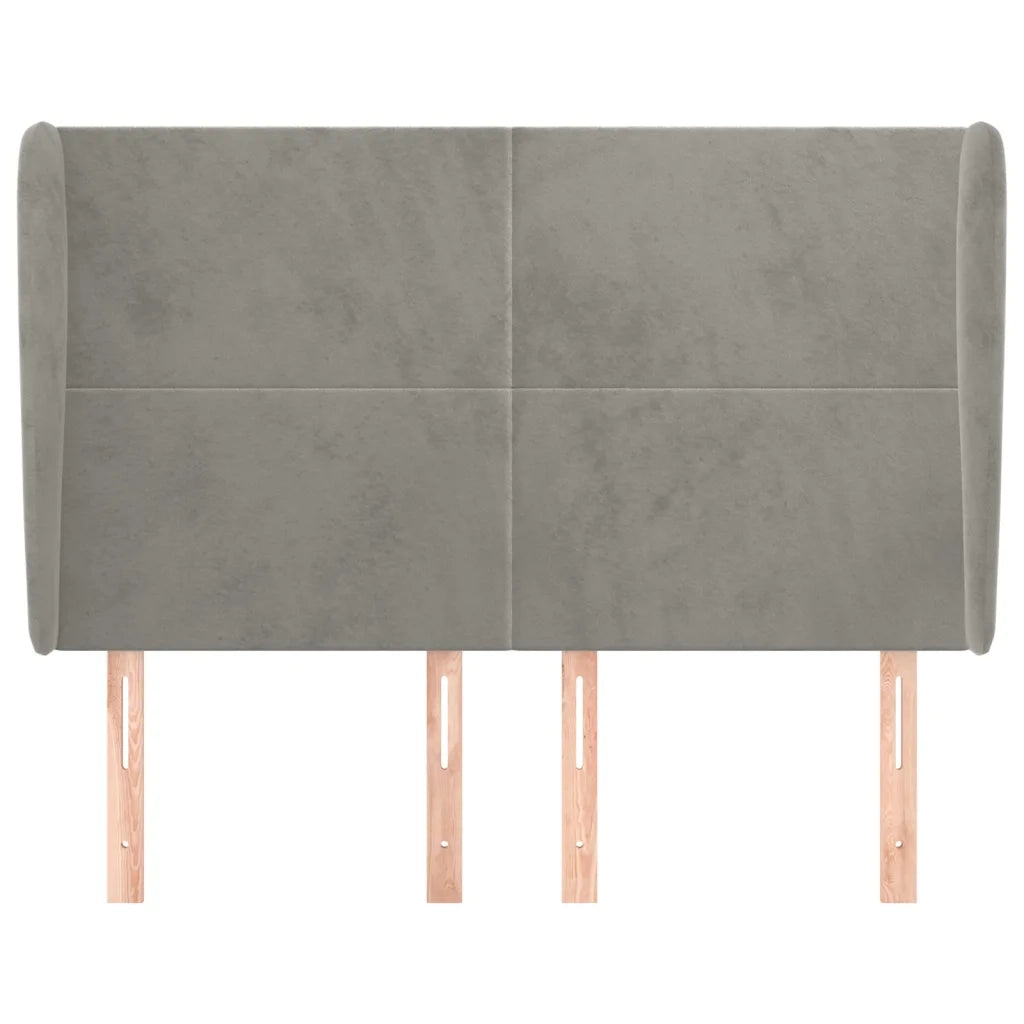 Testiera ad Orecchio Grigio Chiaro 147x23x118/128 cm in Velluto 3117724