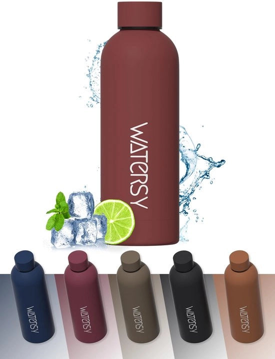 Fles termos 500ml in acciaio inossidabile, BPA-free, impermeabile, termosport 24 ore freddo e 12 ore caldo, ideale per scuola, ufficio, palestra.
