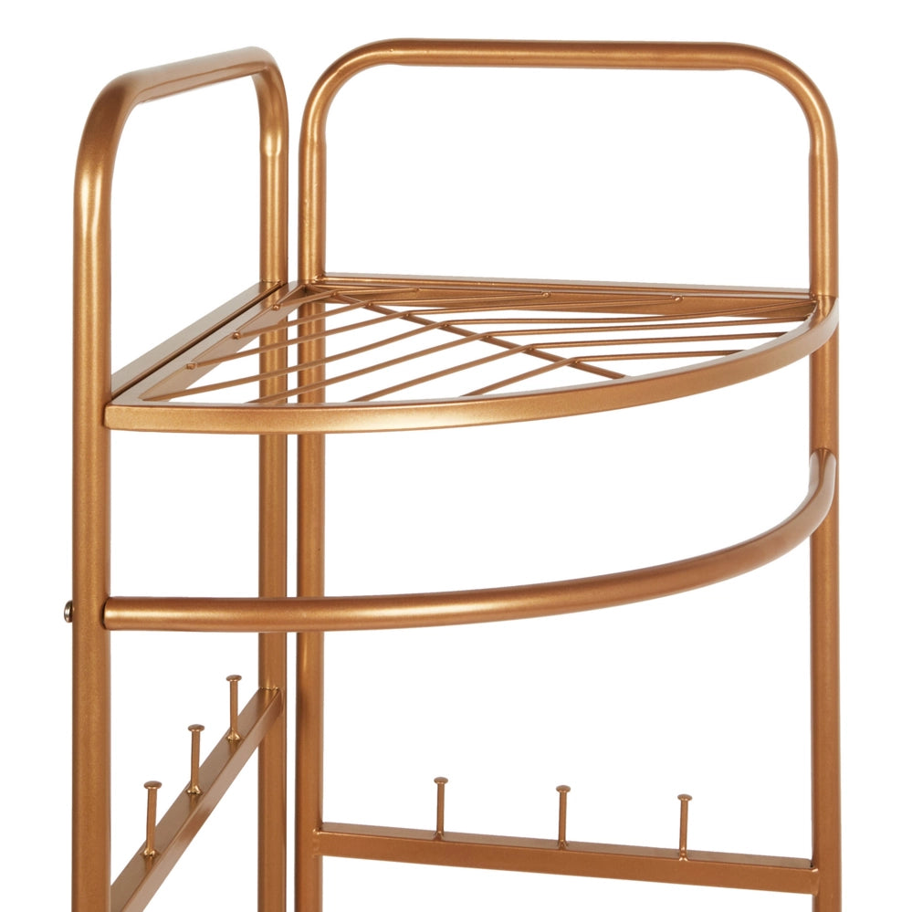 Appendiabiti in acciaio dorato e metallo da 160 cm con ripiani e scaffali Glam Industrial