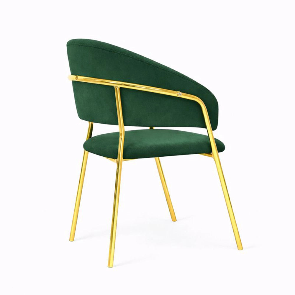 Sedie da sala da pranzo set da 4 Aurelia con schienale in velluto verde