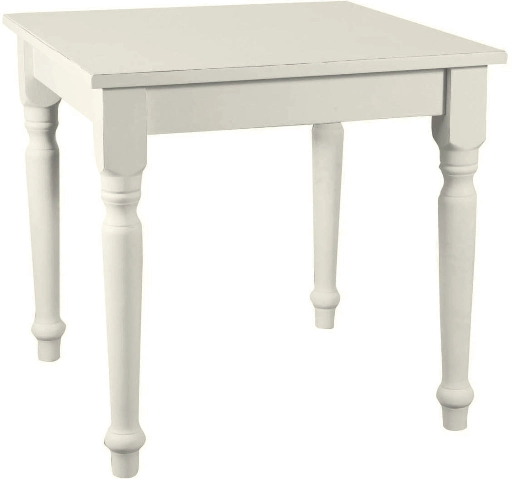 Biscottini Tavolo fisso Country in legno massello di tiglio finitura bianca anticata L80xPR80xH78 cm. Made in Italy