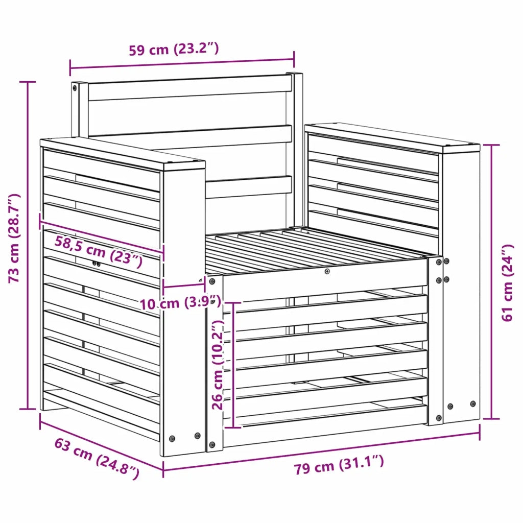 Set di divani da esterno-Sofa da giardino Legno di Acacia Massello Bianco 448211