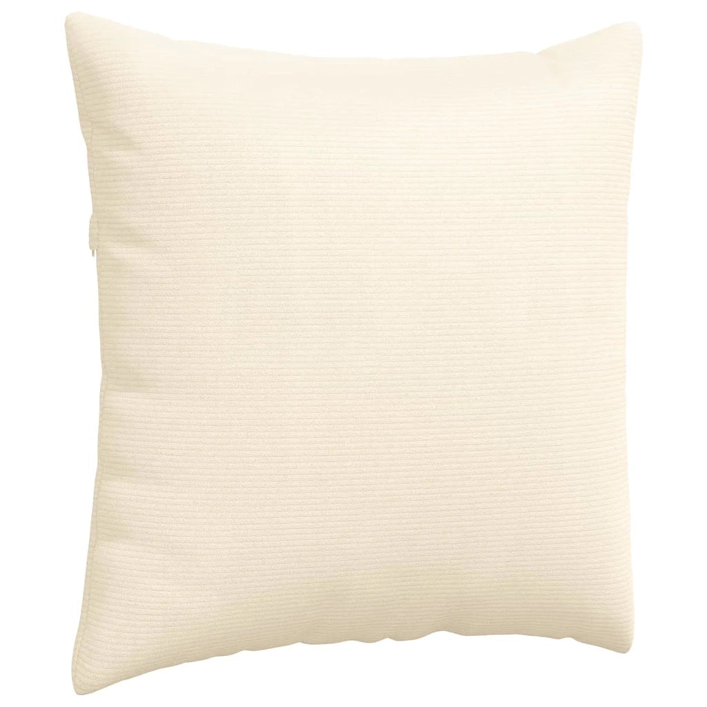 Cuscini da Divano 2 pz-Set di 2 Cuscini per Sofa Crema 80 x 80 cm Tessuto in Cords 312948