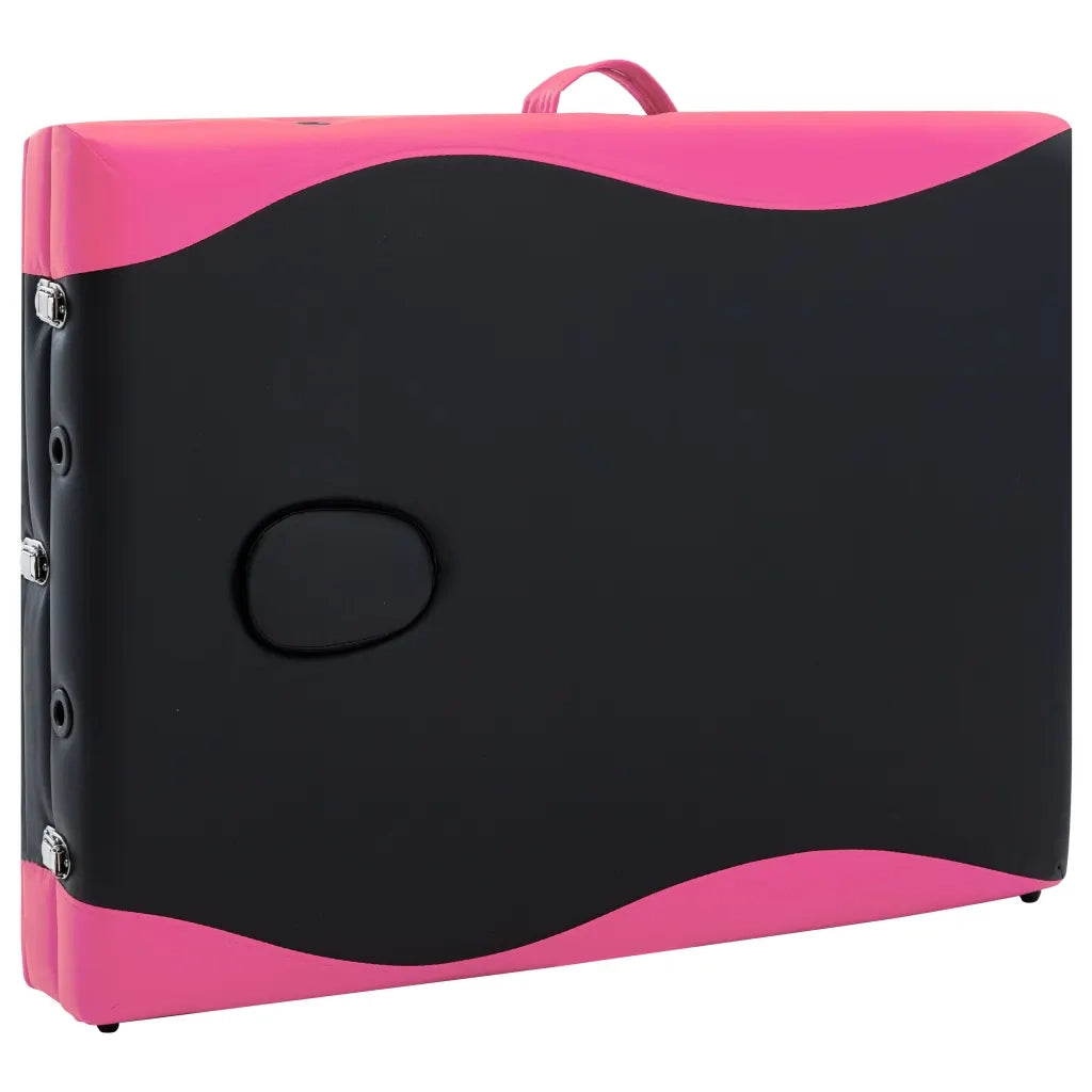 Lettino da Massaggio a 3 Sezioni in Alluminio Nero e Rosa cod mxl 21705