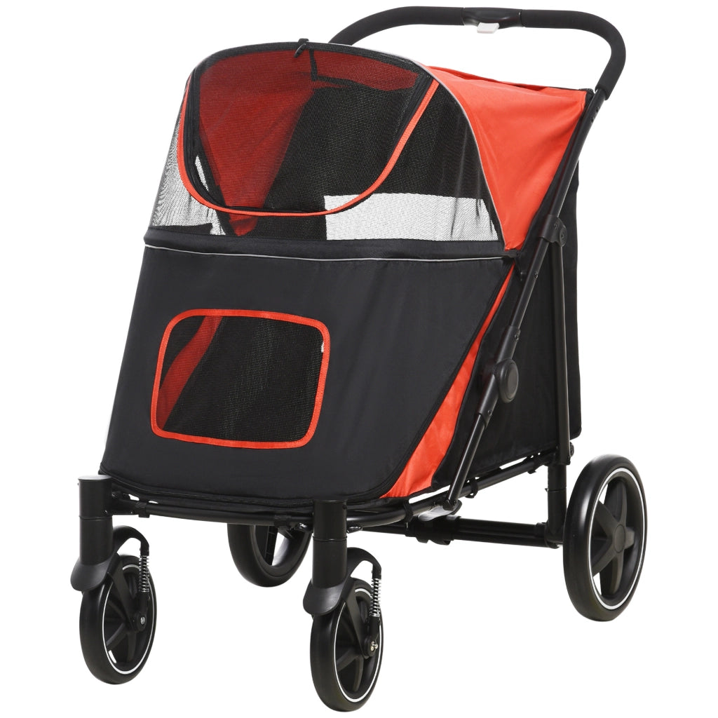 Trasportino Cane Pieghevole ¨C zephmum ¨C Nero e Rosso 112x65x100 cm
