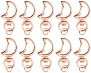 Sostegno per Chiavi 10 Pezzi - Sostegno per Chiavi a forma di Luna - Grappino con Chiusura a Viti - Leggero e Resistentente all'Ossidazione - Base Rotativa 360° - Anello per Chiavi