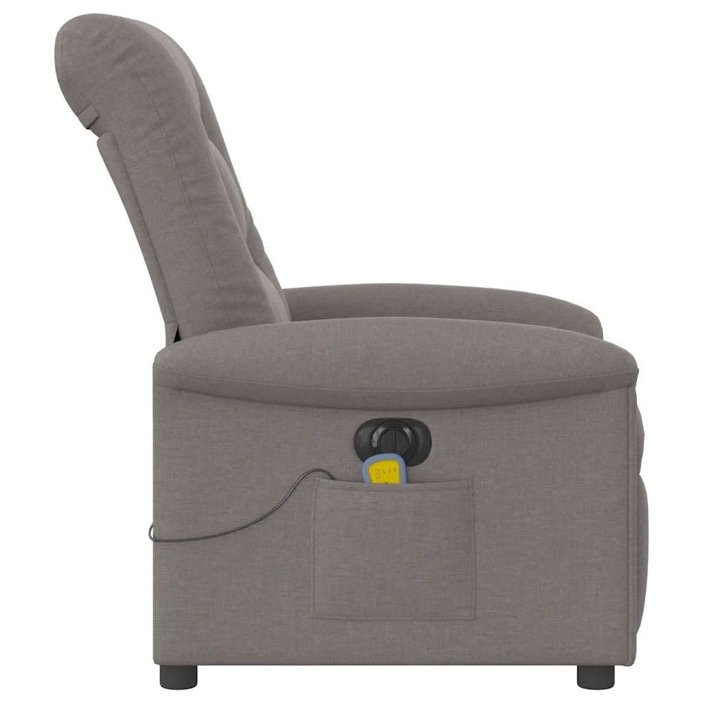 Poltrona Massaggiante | Sedia Relax Reclinabile Elettrica Tortora in Tessuto