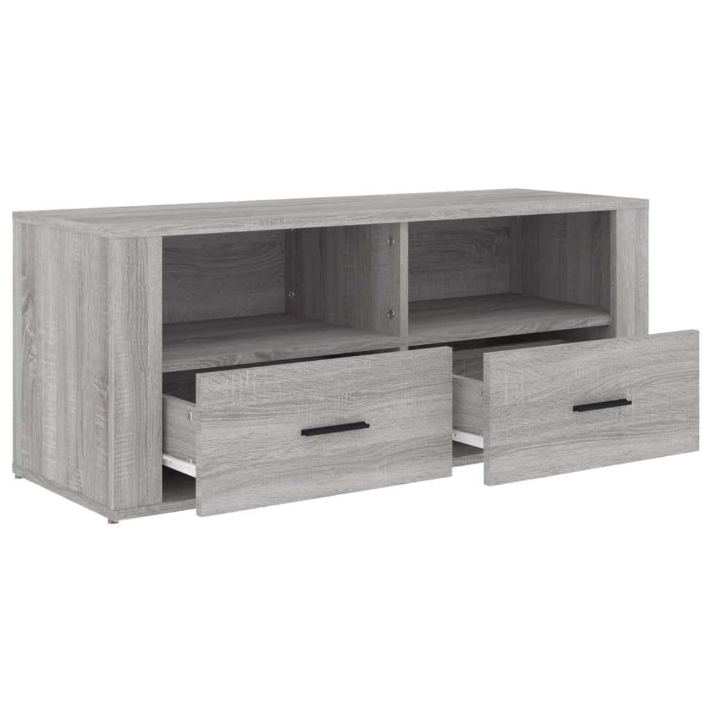 Mobile TV multimediale mensola TV credenza TV sala da pranzo soggiorno camera da letto Sonoma 100 x 35 x 40 cm legno ingegnerizzato grigio 02_0028329