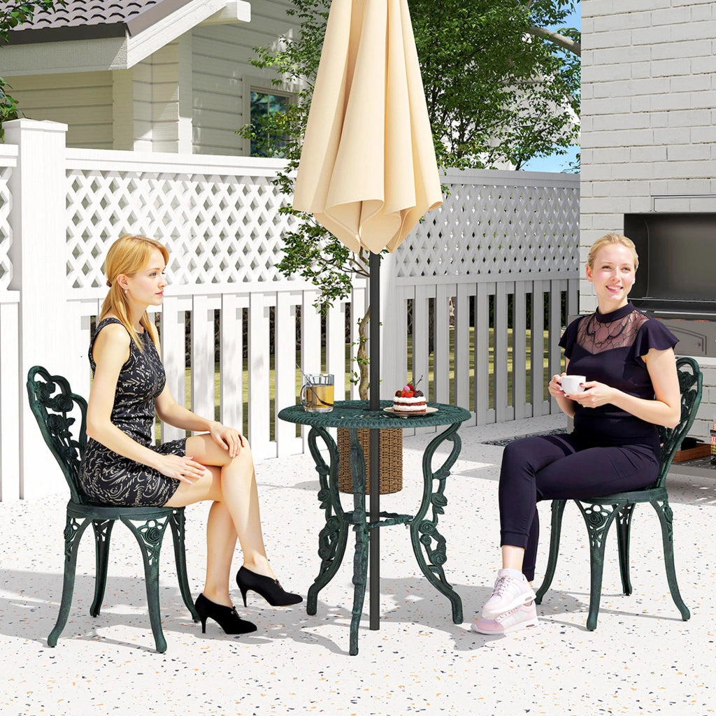 Set Giardino 2 Posti ¨C Minimal ¨C 2 Sedie + Tavolo Rotondo Polipropilene Verde