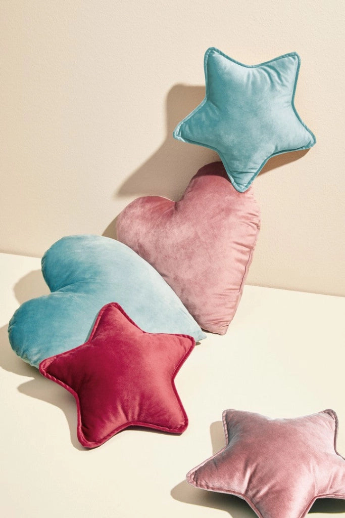 Cuscino a Forma di Cuore in Velluto Rosa 42x41 cm - RASHAD