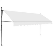 Tenda da Sole Retrattile Manuale con LED-Tenda parasole per Patio 400 cm Crema