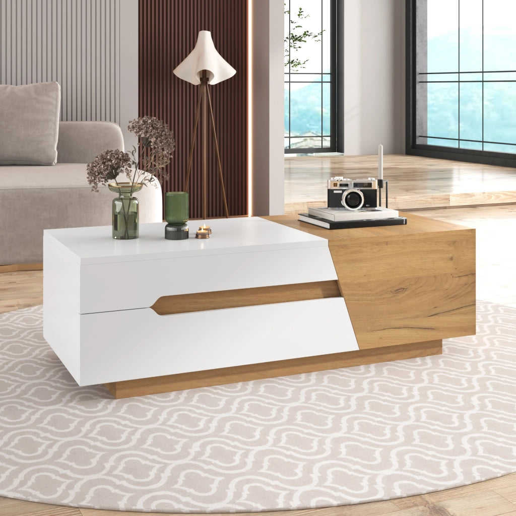 Tavolino da Caff¨¨ Allungabile con Cassetti ¨C Xylo ¨C Legno, Design Moderno