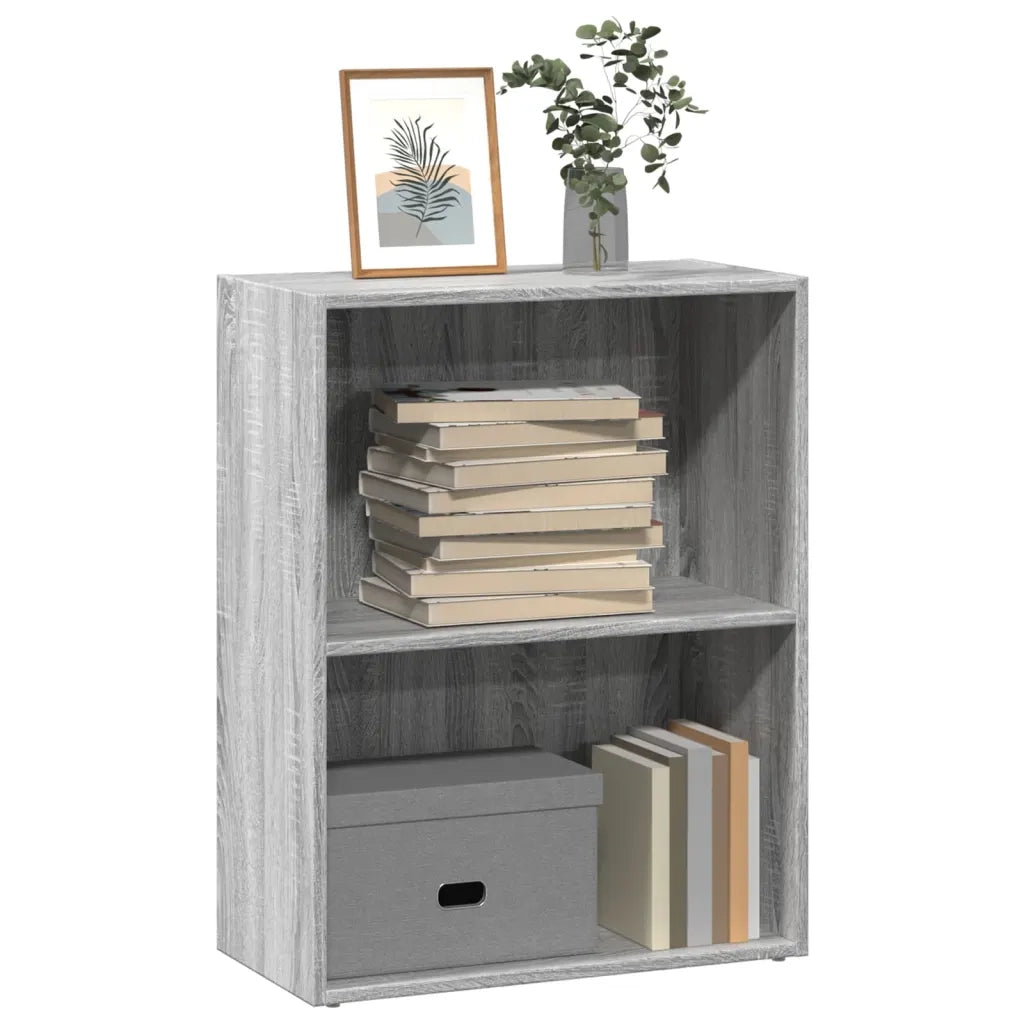 Libreria-Scaffale per Libri-Mobile di Stoccaggio Grigio Sonoma 60x30x77 cm in Legno Multistrato