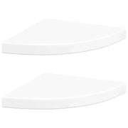 2 pz Mensole | Ripiano | Scaffale Angolari Sospese Bianche 35x35x3,8 cm MDF