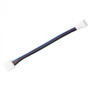 Connettore striscia LED RGBW 12mm doppio, cavo 10cm Ecolight