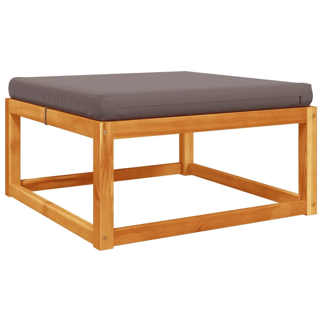 vidaXL Poggiapiedi Giardino con Cuscino 65x65x29 Legno Massello Acacia
