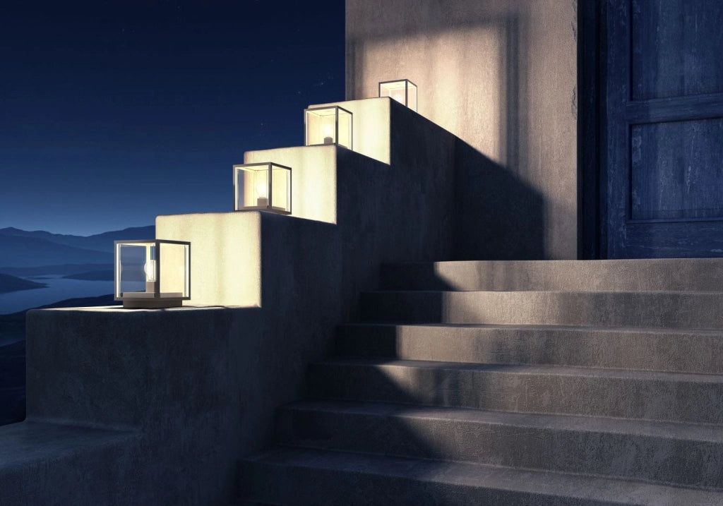 Lampada paletto esterno Lucide Claire E27 IP54 nera vetro