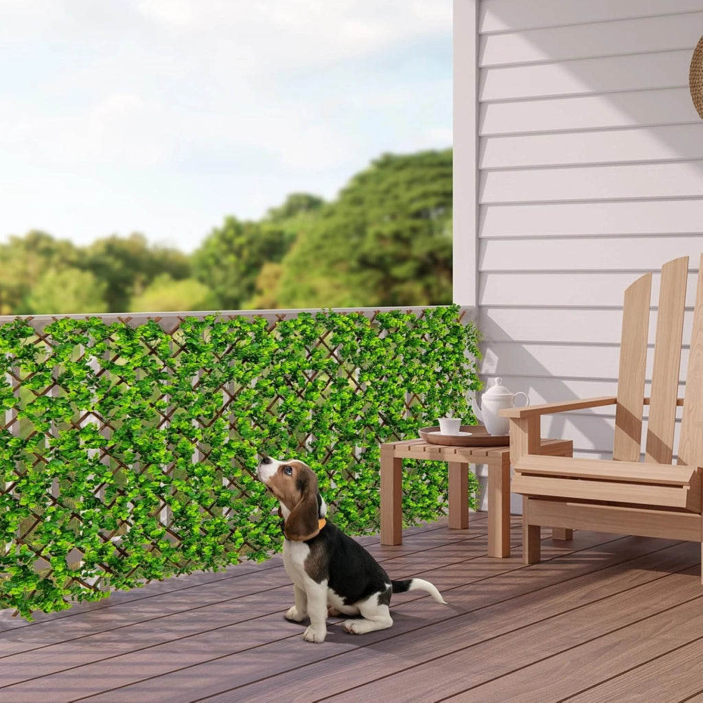 Pianta Finta da Esterno ed Interno, Pianta Artificiale per Decorazione Festa e Matrimonio da Salotto, Balcone e Giardino, Siepe Artificiale ed Estensibile (Vimini di eucalipto verde)