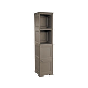 MOBILE 2 MODULI WENGÉ 40X43X164 CM CON ANTE FINITURA LEGNO E 2 MODULI SCAFFALE – CONTENITORE VERTICALE SALVASPAZIO PER ORGANIZZAZIONE CASA