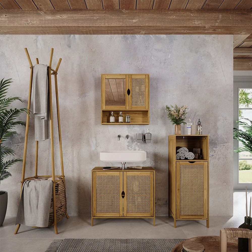 Vicco Set di mobili da bagno Bambù 3 parti