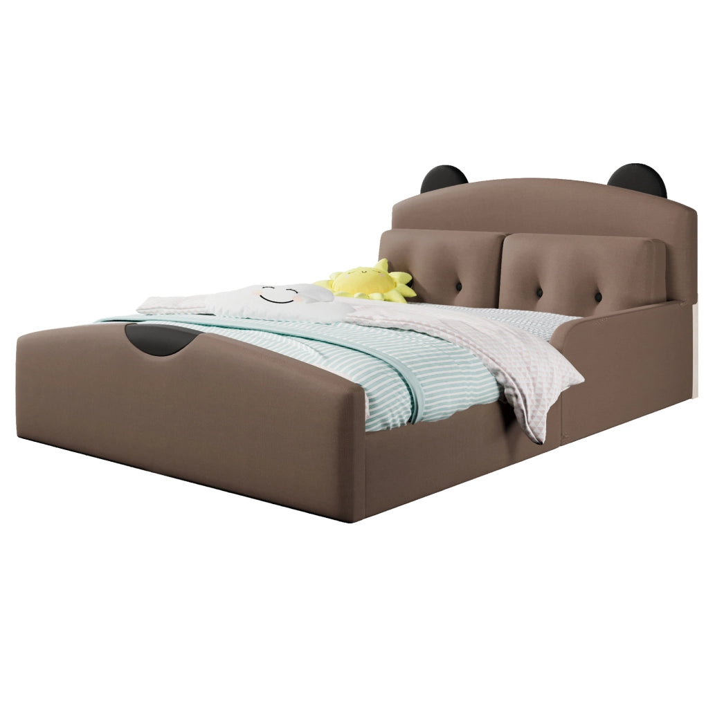 Letto a piattaforma 140x200 cm con testiera a orsetto