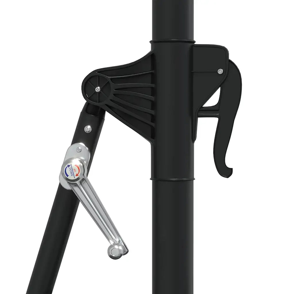 Ombrellone a Muro con Palo in Metallo-Ombrello da giardino 300 cm Nero