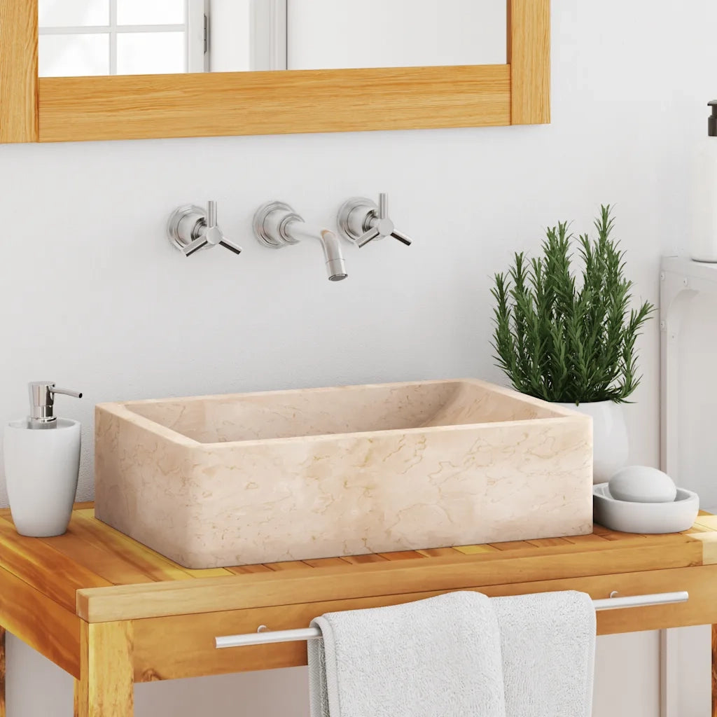 Lavello 45x30x12 cm Marmo Lucido Crema 142773