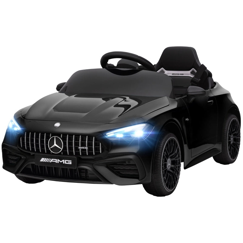 Macchina elettrica per bambini, design Mercedes, motore 12V, telecomando, luci a LED, musica, per bambini dai 3 ai 6 anni, nera
