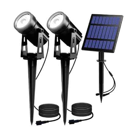 DOPPIO FARETTO SOLARE A LED IDEAL STAR 2x3 Watt - Colore nero - IDEAL STAR