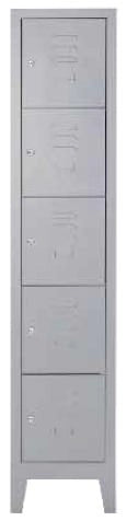 Armadio casellario in metallo verniciato a 5 vani cm. 35x38/50x180h